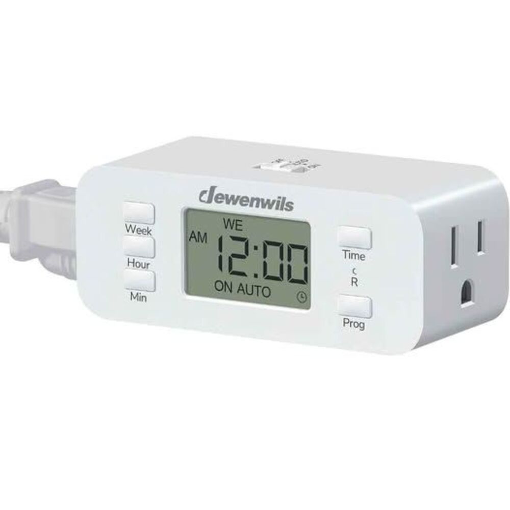 7 Day Heavy Duty Timers for Electrical Outlets, Dual Outlet Digital Timer